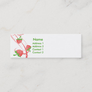 Aardbeienzwirls voor Kaarten met de grootste glans Mini Visitekaartje