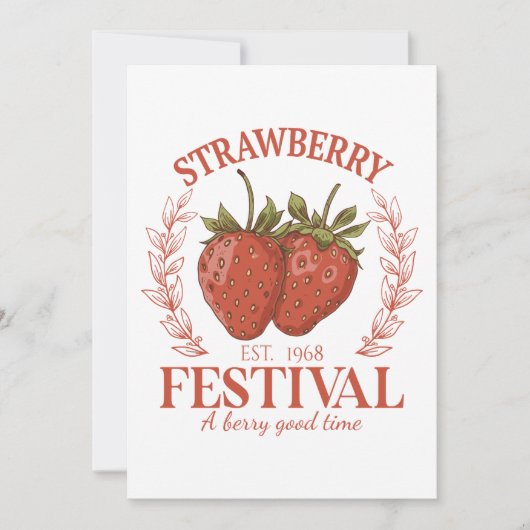 Aardbeifestival Feestdagenkaart (Voorkant)