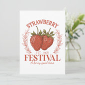 Aardbeifestival Feestdagenkaart (Staand voorkant)