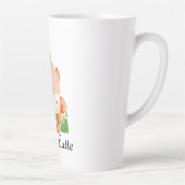 Aardbeige stekelstaart met bloemen latte beker latte mok (Rechts)