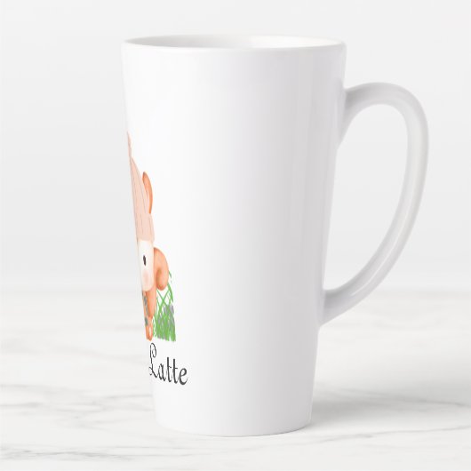 Aardbeige stekelstaart met bloemen latte beker latte mok (Rechts)