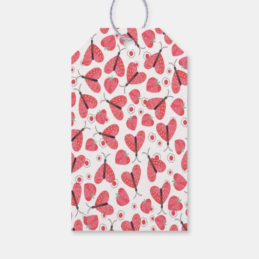 Aardbeihartvlinders, Aardbeien Cadeaulabel (Achterkant)