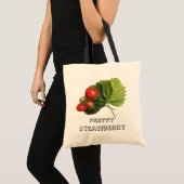 Aardbeiillustratie Personaliseren Tote Bag (Voorkant (product))