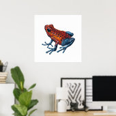 Aardbeikikkergiftkikker Poster (Thuiskantoor)