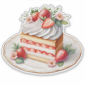 Aardbeilaagcake sticker | Mooie dessert (Voorkant)