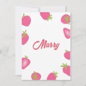 Aardbeimeisje fijne Valentijnsdag Notitiekaartje (Achterkant)