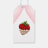 Aardbeimeisje Roze Verjaardag Hartelijk Dank Cadeaulabel (Achterkant)