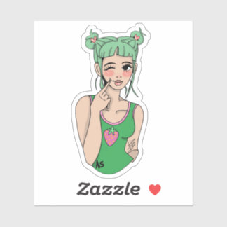 Aardbeimeisje Sticker