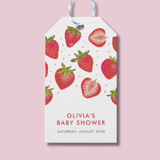 Aardbeimeisjes Baby Borrel Cadeaulabel