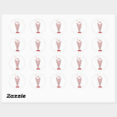 Aardbeimilkshake Ronde Sticker (Vel)