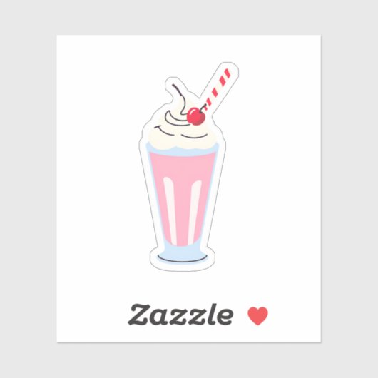 Aardbeimilkshake Sticker (Vel)