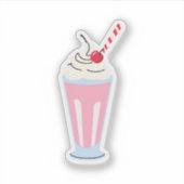 Aardbeimilkshake Sticker (Voorkant)