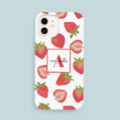 Aardbeimonogram Initiaal Case-Mate iPhone Case