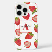 Aardbeimonogram Initiaal Case-Mate iPhone Case (Achterkant)