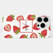 Aardbeimonogram Initiaal Case-Mate iPhone Case (Achterkant (horizontaal))