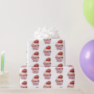 Aardbeimuffintaart Lieveheersbeestjes Verjaardag Cadeaupapier