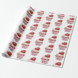 Aardbeimuffintaart Lieveheersbeestjes Verjaardag Cadeaupapier