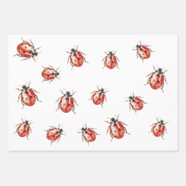 Aardbeimuffintaart Lieveheersbeestjes Verjaardag Inpakpapier Vel