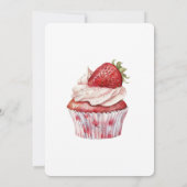 Aardbeimuffintaart Lieveheersbeestjes Verjaardag Kaart (Achterkant)