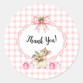 Aardbeimuizen Baby Shower-Bedank Sticker