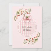 Aardbeimuizen Baby Shower Uitnodiging (Achterkant)