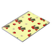 Aardbeiontwerp op geel eenvoudig modern notitieboe notitieboek (Linkerzijde)
