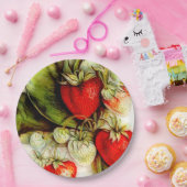  aardbeipapier  papieren bordje (Feest)