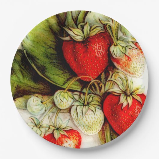  aardbeipapier  papieren bordje (Voorkant)