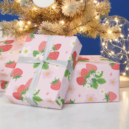 Aardbeipatronen Cadeaupapier (Feestdagen)