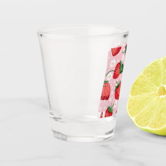 Aardbeipatroon glazen beker (Links)