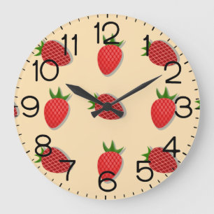 Aardbeipatroon voor fruit zomer goede sfeer grote klok