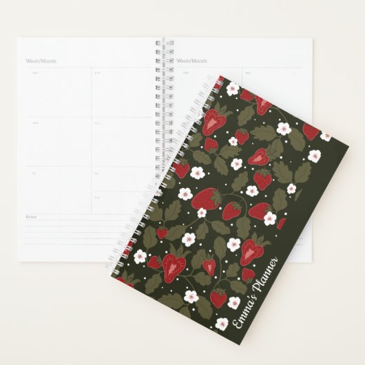 Aardbeiplanner | Aanpasbare schattige planner (Display)