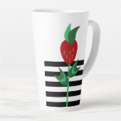 Aardbeiplant Zwarte Strepen Latte Mok (Rechterhoek)