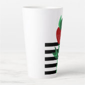 Aardbeiplant Zwarte Strepen Latte Mok (Voorkant)