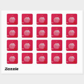 Aardbeiroom Vierkante Sticker (Vel)