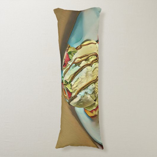 Aardbeiroomcrème Lichaamskussen (Voorkant Verticaal)