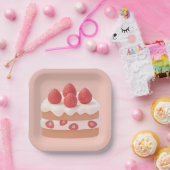 Aardbeiroomcrème Papieren Bordje (Feest)