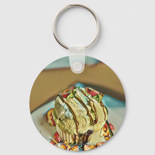 Aardbeiroomcrème Sleutelhanger (Voorkant)