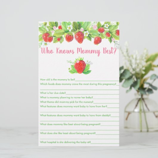 Aardbeiroze Floral die mama het beste spel kent (Staand voorkant)