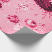  aardbeiroze Floral Toile Fabric nr. 5 Cadeaupapier (Hoek)