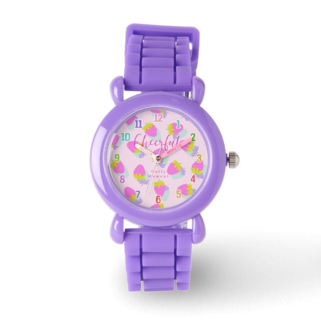 aardbeiroze horloge (Voorkant)