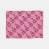 Aardbeiroze ijsschuimsteen fleece deken (Voorkant (Horizontaal))