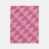 Aardbeiroze ijsschuimsteen fleece deken (Voorkant)