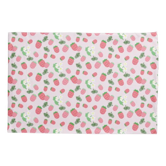 Aardbeiroze. Kussensloop (Achterkant)