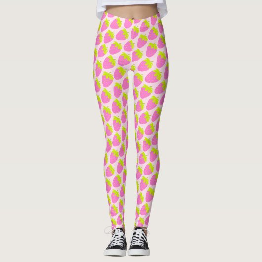 aardbeiroze leggings (Voorkant)