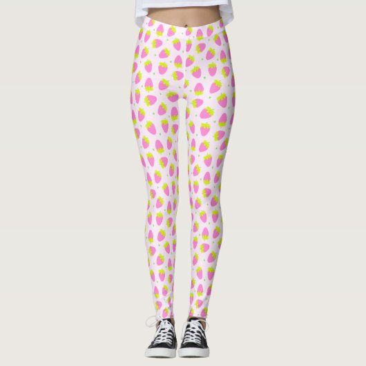 aardbeiroze leggings (Voorkant)