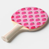aardbeiroze pingpongpeddel tafeltennisbatje (Voorkant Gekanteld)