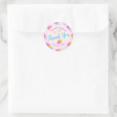 aardbeiroze ronde sticker (Tas)