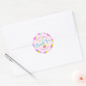 aardbeiroze ronde sticker (Envelop)