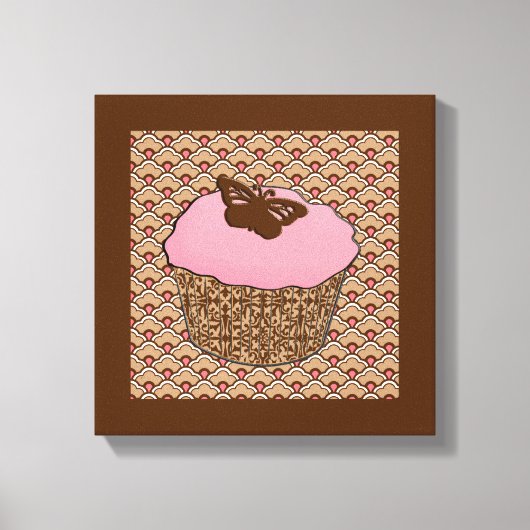 Aardbeiroze voorgekookte perskoeken canvas afdruk (Voorkant)